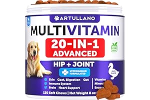 20 in 1 Dog Multivitamin with Glucosamine - Chewable Dog Vitamins and Supplements - Senior & Puppy Multivitamin Chews for Pet