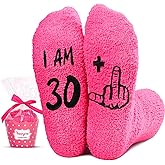 HAPPYPOP 30s Birthday Gifts for Women - 31 32 33 34 Year Old Socks, 31st 32nd 33rd 34th Bday