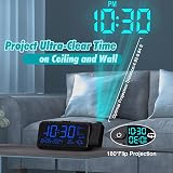 Mesqool LED Projection Alarm Clock with Dual Alarm FM Radio Temperature Humidity view 3