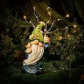 Malister Gnomes Garden Statue with Firework Solar Light, Outdoor Decor for Outside, Gnome Art, Patio Lawn Yard Statues, Naughty Funny Gifts