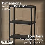 Oypla 4 Tier Black Plastic Heavy Duty Shelving Racking Storage Unit 80kg view 6