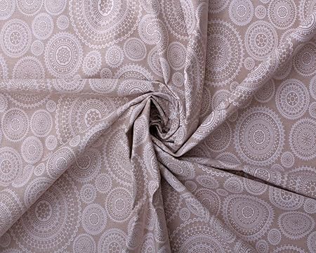 Linen Look Cotton White Mandala Aztec Print Fabric Amazon Co Uk