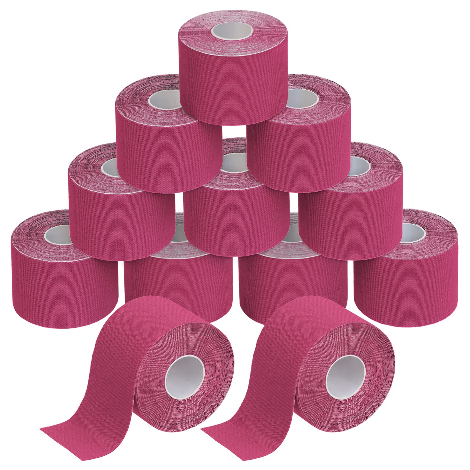 BB Sport 12 Rolls Kinesiology Tape 5 m x 5 cm Many Colors E-Book Application Examples Muscle Support Elastic Strapping Tape, Colour:Pink — image 1