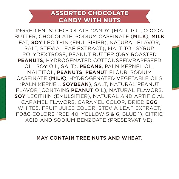 RUSSELL STOVER SUGAR FREE ASSORTED CHOCOLATE CANDY WITH NUTS, 15.5 OZ