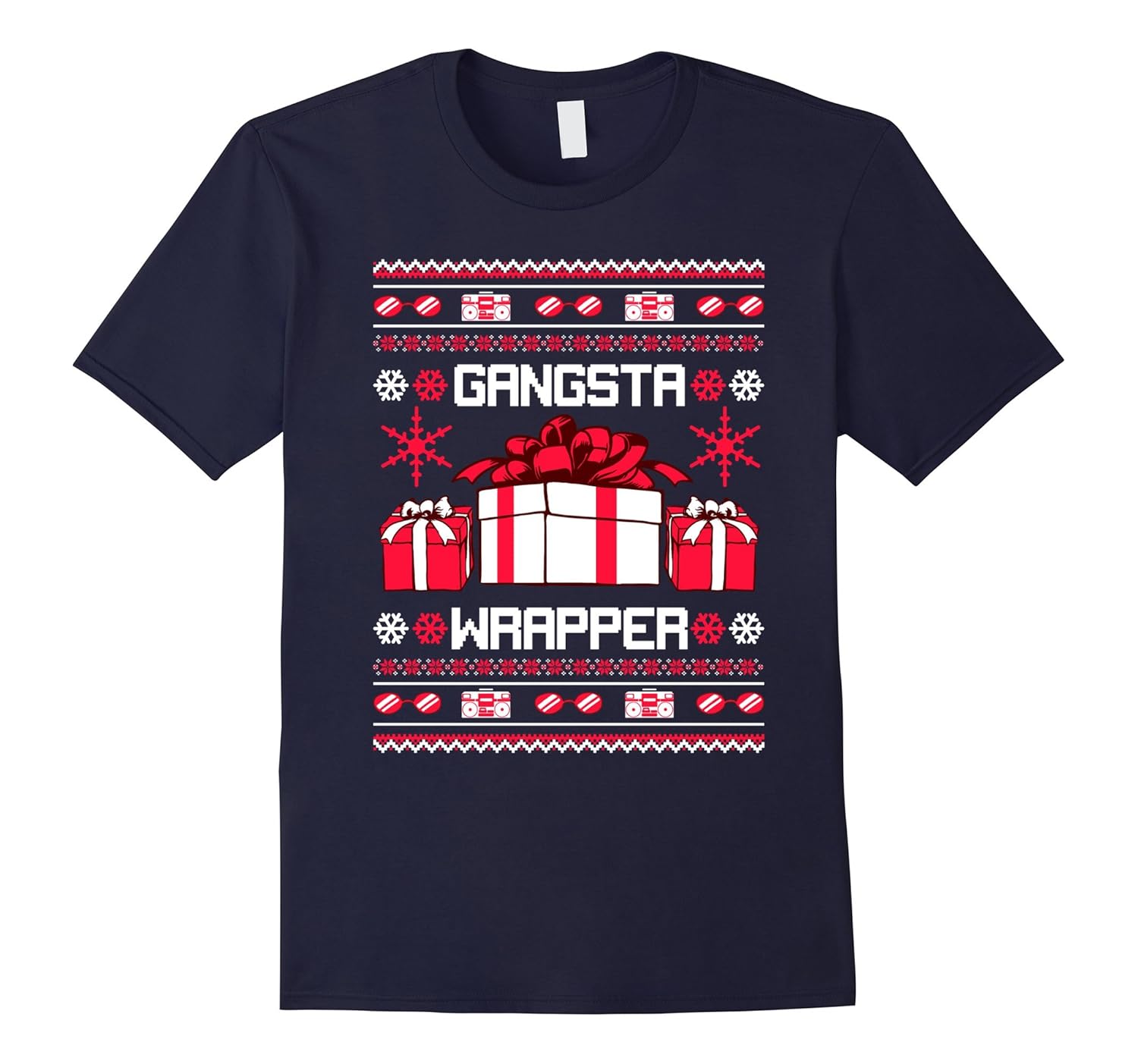 Gangsta Wrapper Christmas Gangster Rapper Gifts T-Shirt-Rose