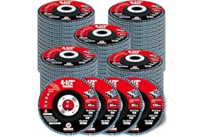GritElite 60 Pack Flap Discs 4 1/2 for Angle Grinder, 40/60/80/120 Grit Type 29 Zirconia Abrasive Grinding Wheel, 7/8" Flap Sanding Disc for Metal, Wood, Stainless Steel Finishing