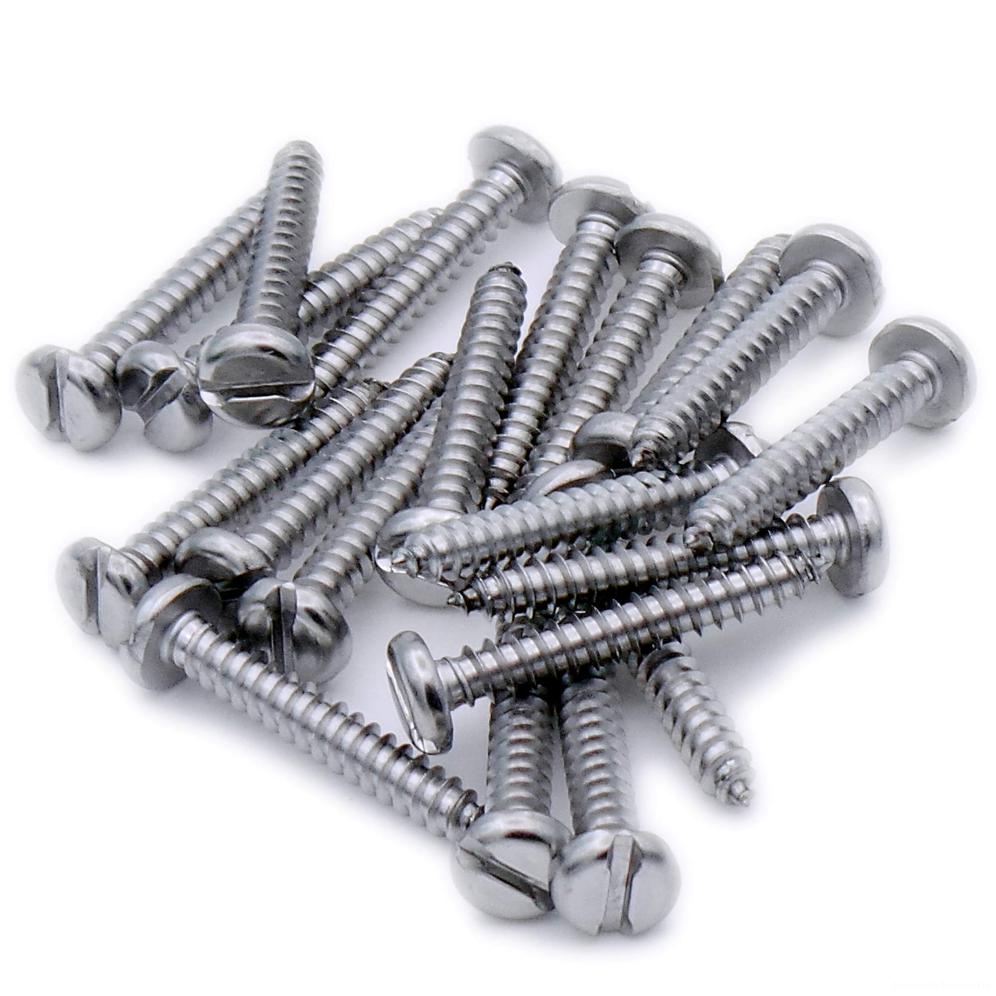 No.10 x 1.5 (4.8mm x 38mm) Slot Pan Self-Tapping Screw - Stainless Steel (A2) (Pack of 20)