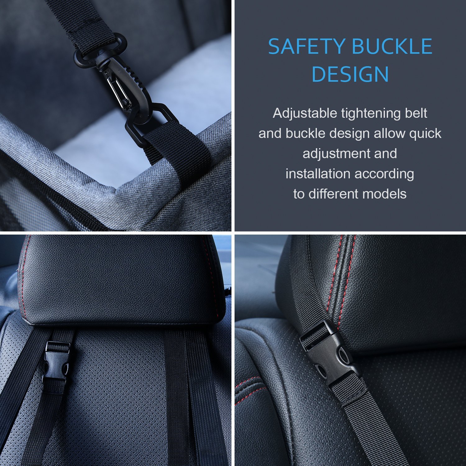 KatzeTatze Pet Car Booster Seat for Dogs Cats, Folding Waterproof Dog Car Seat, Breathable Mesh Design Travel Seat Protector Cover Pet Carrier Bag with Clip-On Safety Leash and Zipper Storage Pocket