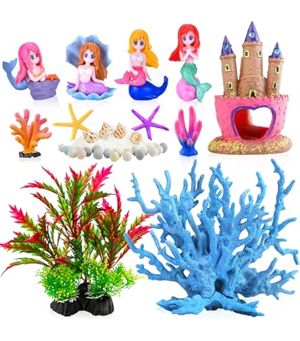 Penn-Plax Officially Licensed Classic Disney Aquarium Ornament – Mermaid Minnie (Mini/Small Size) – Perfect for Freshwater and Saltwater Tanks : Pet Supplies