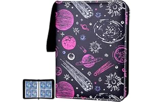 MTGPRO Card Binder for Pokemon Cards 4-Pocket,400 Pockets Trading Card Binder Holder Collector Album Book Includes 50 Removable Sleeves (Colorful Planet)