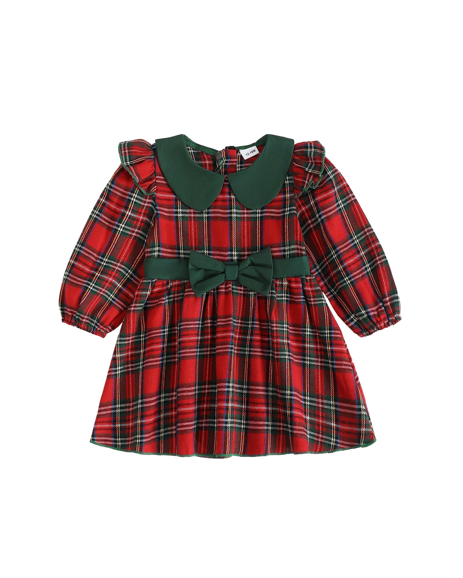 Photo 1 of Little Toddler Girl Plaid Dresses Christmas Outfits Fall Red Long Sleeve Flowy Toddler Causal Smocked Dresses 3T 4T Girls Clothes Winter