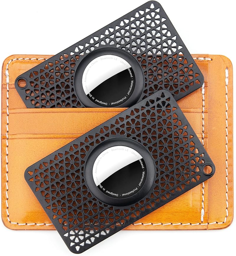 CITYWAY 2pk Ultra Thin Airtag Card Case for Wallet Purse Handbag Backpack Clutch