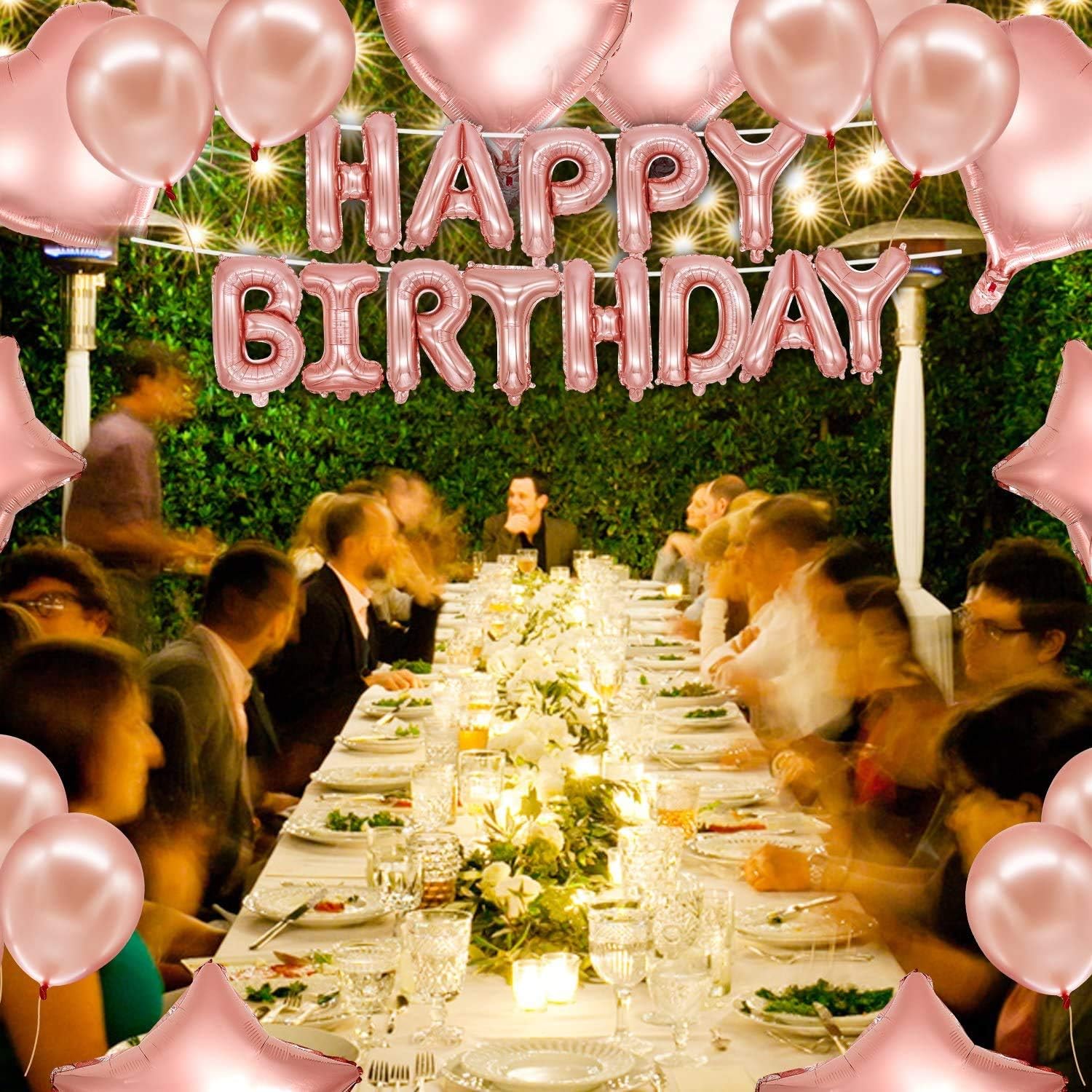 Kit Anniversaire Fille 63 Pieces Rose Gold Ballons Ballon En Feuille Detoile Ballon De Confettis Newlemo Ballons Anniversaire Rose Gold Comprenant Une Guirlande Joyeux Anniversaire Decorations Loisirs Creatifs