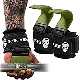 JerkFit Death Grips Pair - Premium Lifting Straps, Car Tire Grade Rubber Pvc Wrist Straps Shrugs Pull Ups Deadlift Neoprene Padded Support Gym Palm Prot