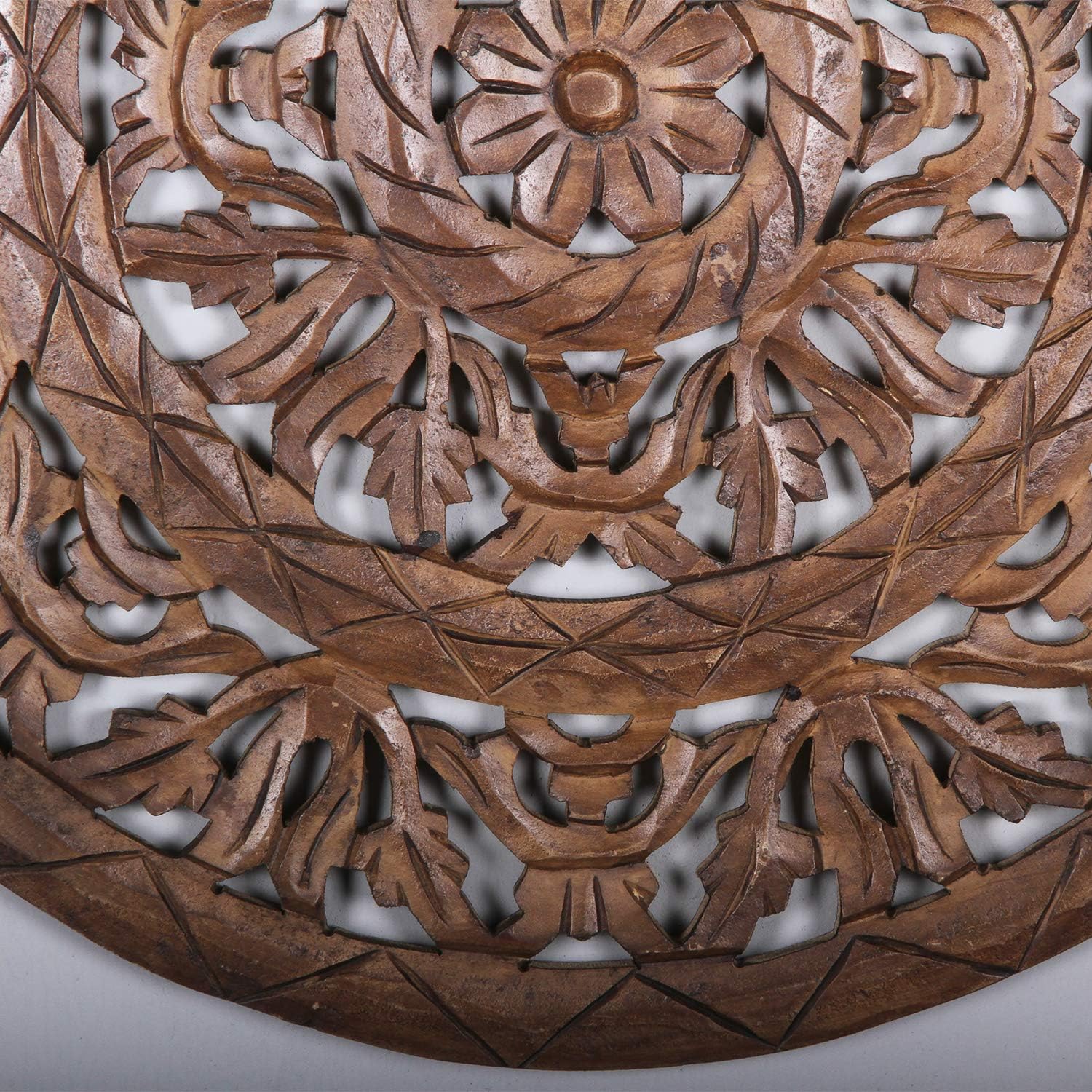 Kunsthandwerk Orientalisches Holz Wandbild Mandala Nafisa Ø 61 cm rund