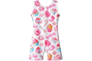 HOZIY Gymnastics Leotards for Girls Unicorn Aurora Rainbow Mermaid Dinosaur Cupcake Sparkle Biketard Toddlers Kids Children