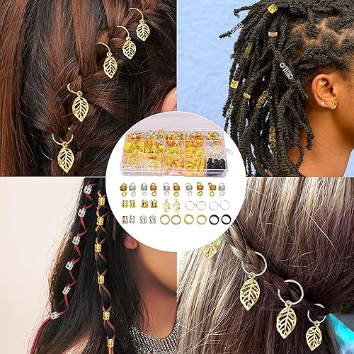 Nafaboig 200PCS Hair Jewelry for Braids Accessories, Hair Beads