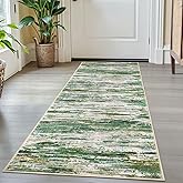 SIILOOM 2x5 Modern Abstract Runner Rug for Hallway, Teal Grey Multi Super Soft Hallway Decor Kitchen Rugs with Non-Slip, Non-