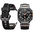 ULTIMAL Watch Band for Samsung Galaxy Watch Ultra 47mm(2024) Compatible with Samsung Watch Strap Bands for Men Sport Bands for Watch Rugged Premium TPU & Metal (Black+Black)