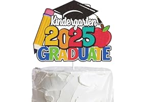 LINGBOOM Kindergarten Class of 2025 We are So Proud of You Cake Decorations Graduation Congrats Grad Party Supplies Straight Outta Kindergarten Graduation Cake Topper Glitter Grad 2025 Happy Graduation (04)