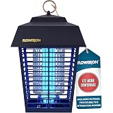 Flowtron Electric Bug Zapper, 1/2 Acre Outdoor, 15W UV, 5600V Zap, Black | Protects yards, patios, and decks - octenol lure attracts and helps eliminate mosquitoes, flies, and gnats - UL listed
