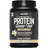 ONNIT Grass Fed Whey Isolate Protein Powder, Vanilla Flavor, Whey Protein Powder Dietary Supplement to Support Muscle Gain and Workout Recovery, 30 Servings per Tub, 30.7 oz