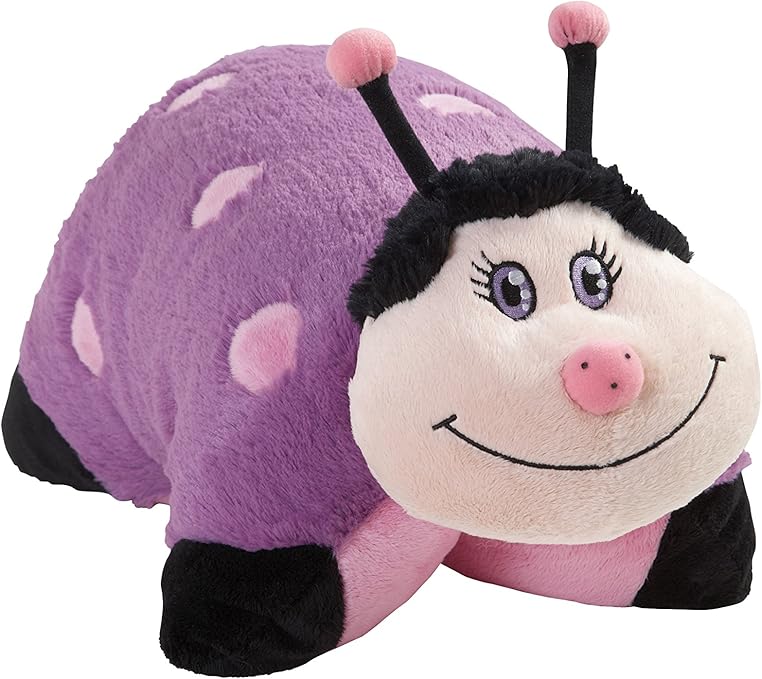 Amazon Com My Pillow Pet Lady Bug Large Pink And Purple Toys