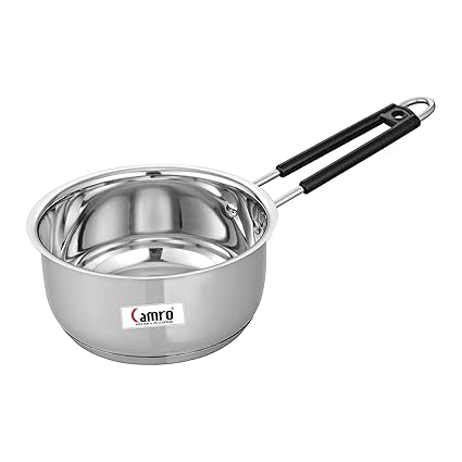 CAMRO SAuce Pan Encapsulated Bottom Induction Base Stainless Steel (Silver, 2.3L)