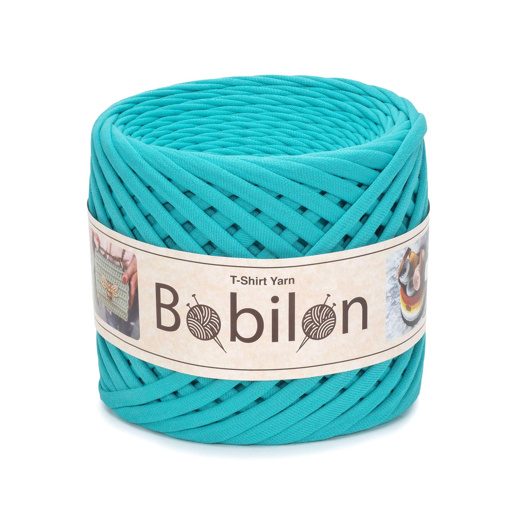 Cotton T-Shirt Yarn 100 Meters Tiffany Color 5-7mm Thick Ribbon Yarn Perfect Skein of Jersey Yarn Home Decor Yarn — image 1