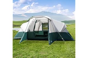 DMH OUTDOORS 6/8/10/11 Person Camping Tent with Porch, Family Tents for Camping, Big Dome Tunnel Tent Includes Rainfly, Easy Setup Large Tents for Outdoor Camping, Reflective Windproof Rope, Large Vestibule