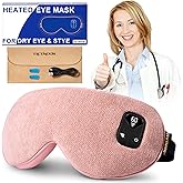 FACEMOON Cordless Heated Eye Mask for Stye & Eye Relief - Rechargeable Warm Compress for Dry Eyes, MGD & Blepharitis - Electric Warming Sleep Mask with Natural Flaxseed Moist Heat (Pink)