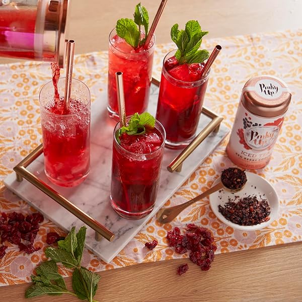 PINKY UP RED BERRY COOLER LOOSE LEAF ICED TEA | ROOIBOS HERBAL TEA BLEND, NATURALLY CALORIE FREE | 3.0 OUNCE TIN, 25 SERVINGS