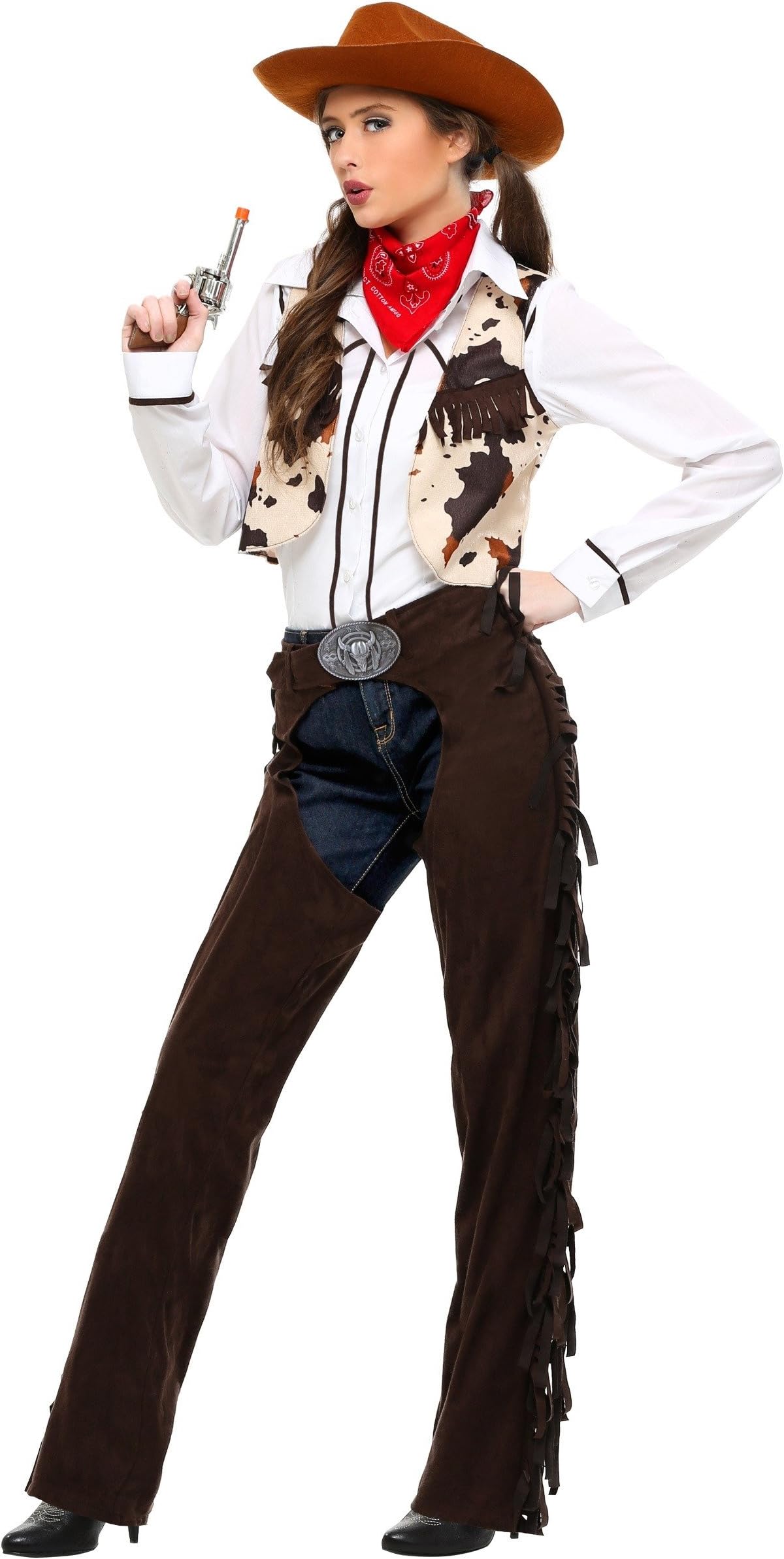 Women's Western Cowgirl Costume Adult Cowgirl Chaps Costume