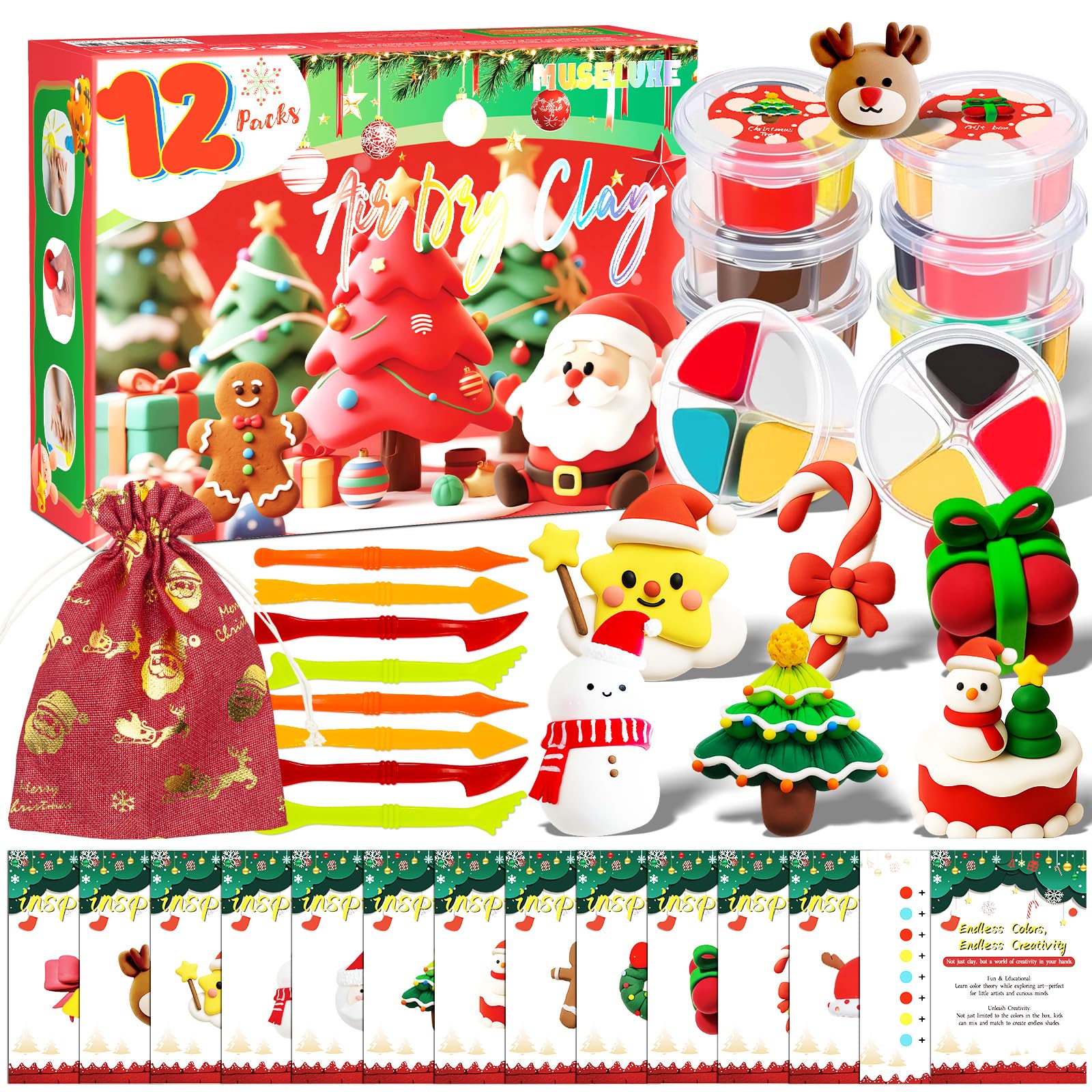 MuseLuxe Air Dry Clay - 48 Colors Modeling Clay Kit
