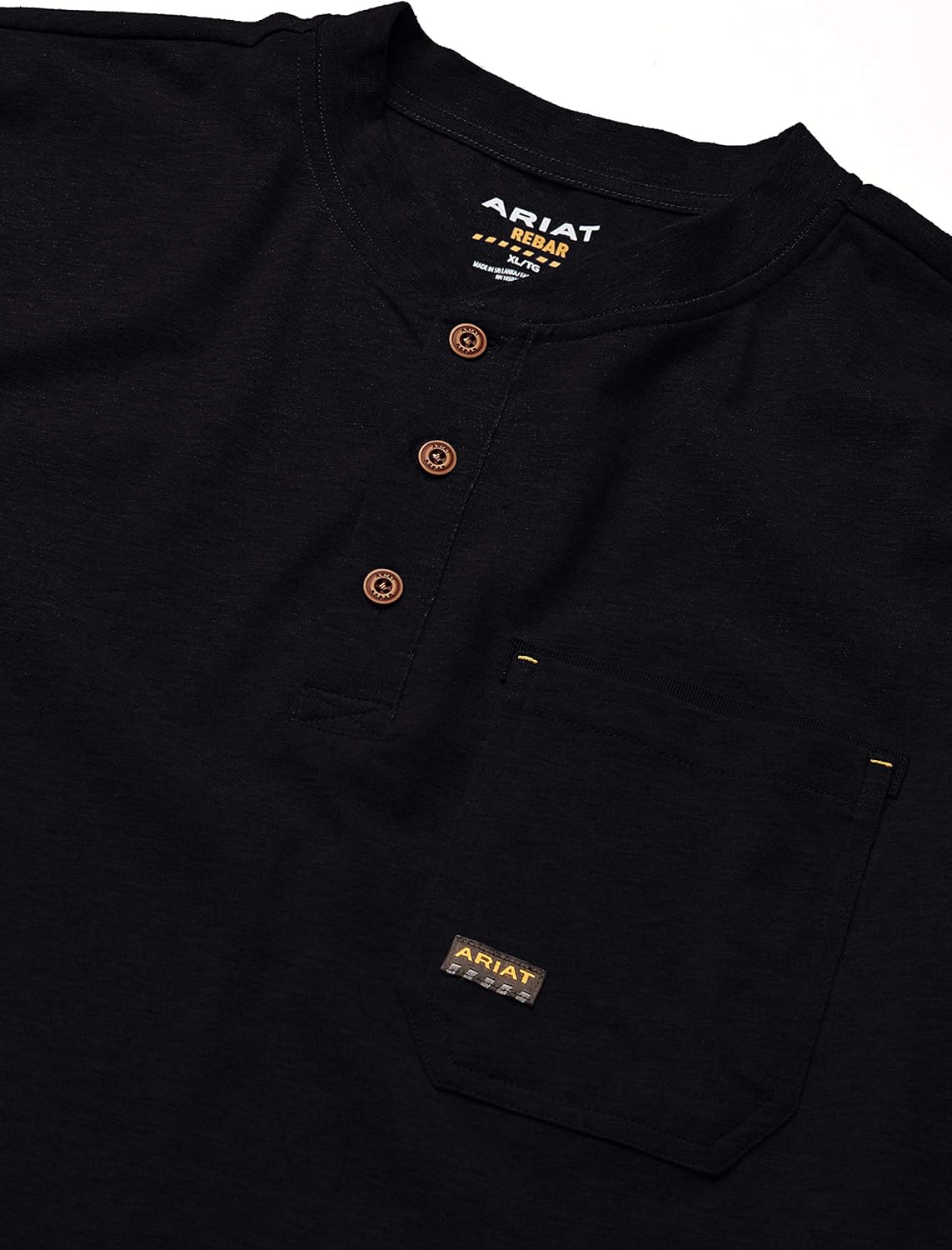 ARIAT Men's Rebar Pocket Long Sleeve Henley Shirt at  Men’s Clothing store