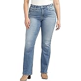 Silver Jeans Co. Womens Plus Size Suki Mid Rise Curvy Fit Slim Bootcut Jeans