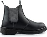 Black Hammer Mens Chelsea Safety Boots S3 SRC Steel Toe Black Leather 9UK view 5