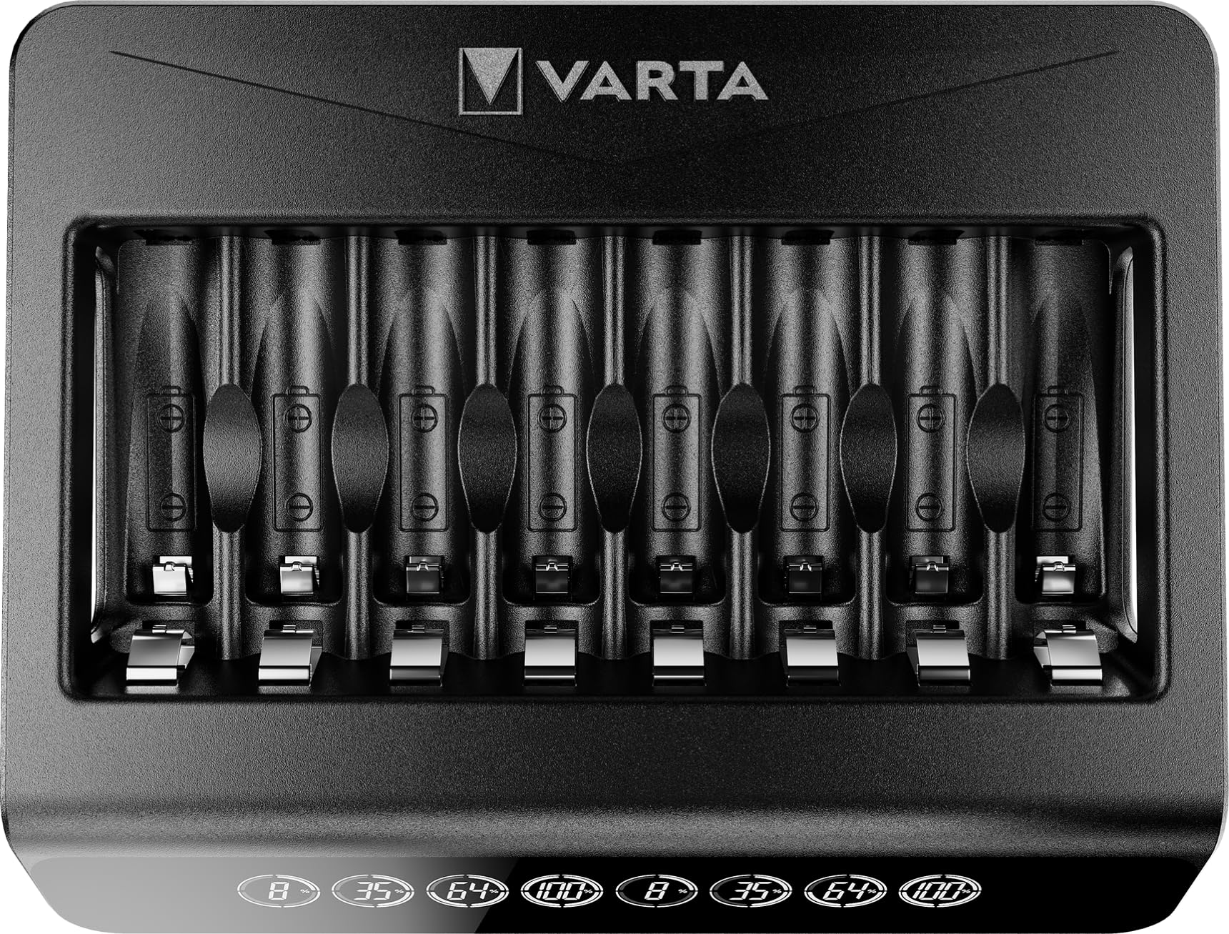 VARTA Multi Charger +, charger for rechargeable batteries in AA / AAA / 9V, single slot charging, detection of defective cells, can be used worldwide, 8 charging slots