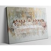 The Last Supper Wall Art Jesus Christian Painting Picture Wall Decor Jesus and Twelve Apostles Poster Print Artwork for Dining room Prayer Room Church Home Decortion