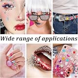 Leikedun 10 Sheets Face Gems Glitter Festival Self-Adhesive Rhinestones Eye view 7
