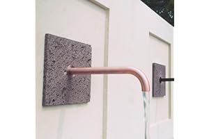 PONDO Solid Brass Made Exquisite Handcrafted Waterfall Fishhook Spout for Landscape, Water Fountain Spout Scupper Luxury Decoration for Pools, Ponds, Water Walls (Antique Brown)