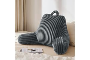 Blissful Diary Reading Pillow for Sitting in Bed, Flannel Back Pillow Bed Sitting Up for Adult & Children, Backrest Cushion f