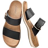Littleplum Women Slides Sandals Arch Support Open Toe Slip on Sandals Soft Cushion Slippers Comfy Casual Summer Shoes for Walking,Beach,Travel