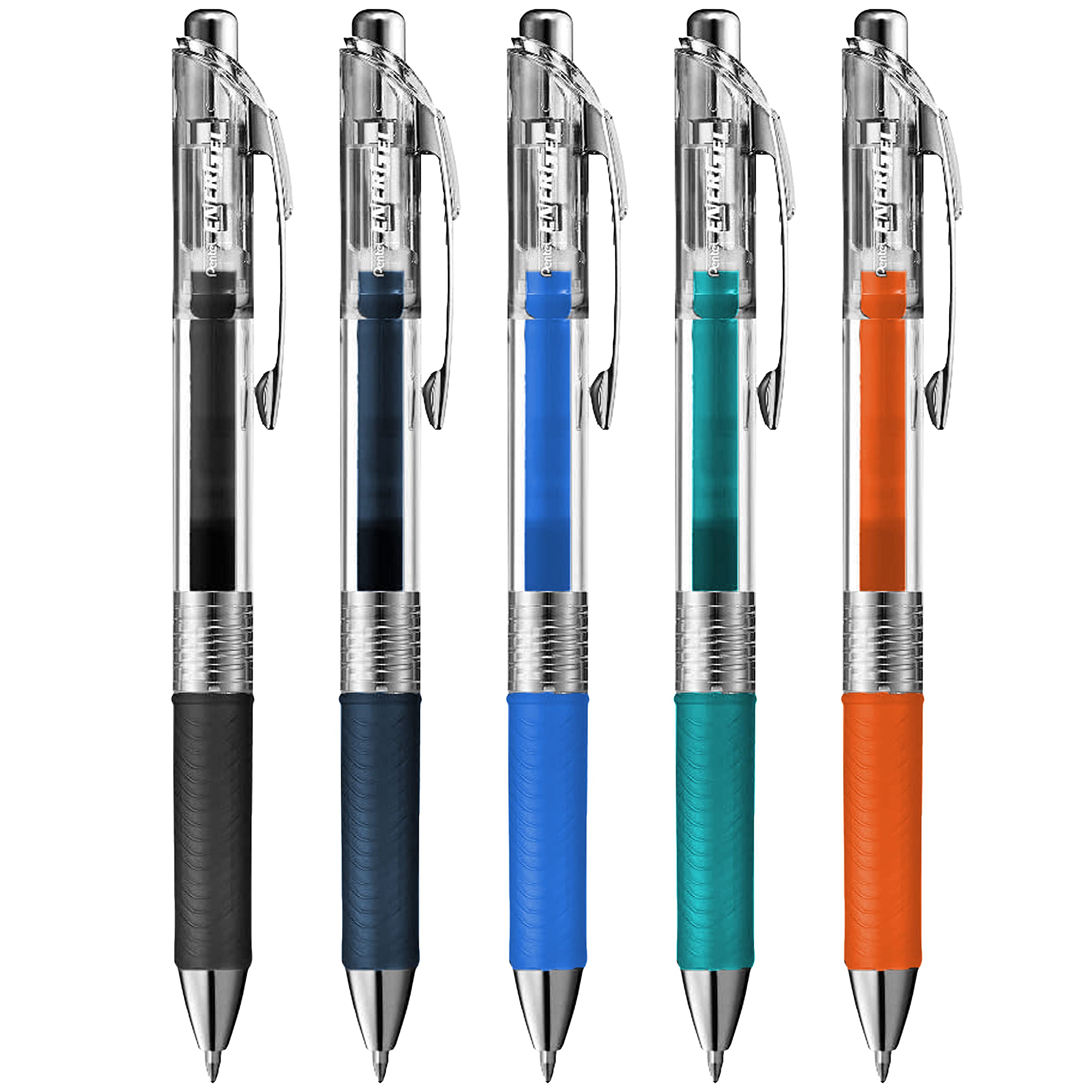 Pentel EnerGel Pure BL77TLE - Retractable Liquid Gel Ink Pen - 0.7mm - Pack of 5