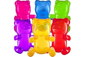Bedwina 24" Inflatable Gummy Bears (Pack of 6) Huge Blow Up Pool Toys, Fun Photo Booth Props and Big Gummy Bear Decorations for Kids Birthday Parties and Themed Candy Land Party Decor Supplies