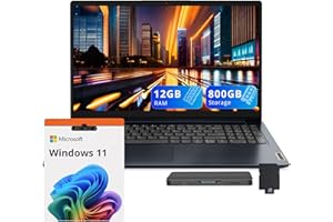 Lenovo IdeaPad 1 15.6" HD Laptop, Intel Celeron N4500, 12GB RAM, 512GB SSD+128GB eMMC, Intel UHD Graphics, WiFi 6, Num Pad, 1