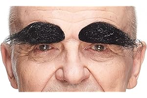 Mustaches Self Adhesive, Novelty, Realistic, Fake Eyebrows, False Facial Hair, Costume Accessory for Adults, Black Color