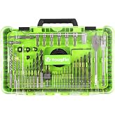 Yougfin 90-Piece Drill Bit Set with HSS Bits, Hole Saws &amp; Driver Bits | HSS masonry and wood drill bits with screwdriver bits, hole saws, nut drivers and magnetic holder for drilling and fastening