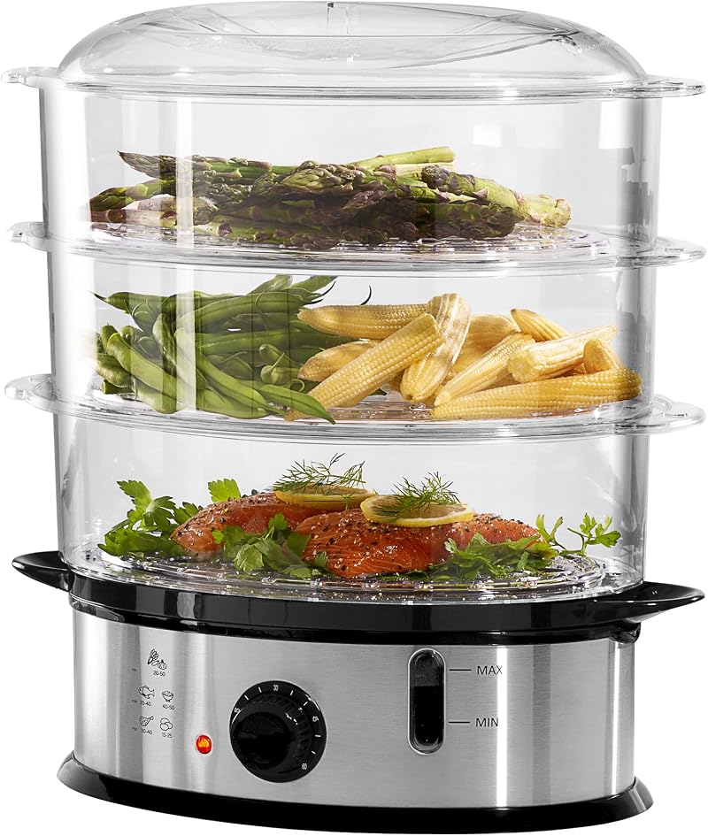 Daewoo 3 Tier Food Steamer 1200W with Timer Rice Bowl 3 Baskets