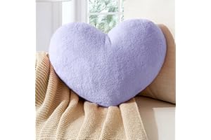 Vdoioe Heart Pillow Fluffy Purple Heart Shaped Throw Pillows Super Soft Faux Rabbit Fur Heart Throw Pillow Outdoor Indoor Decorative Pillows